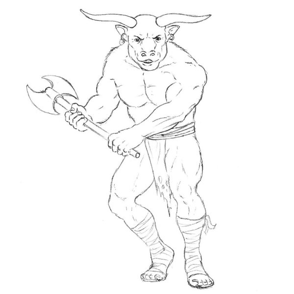 Тесей и Минотавр раскраска