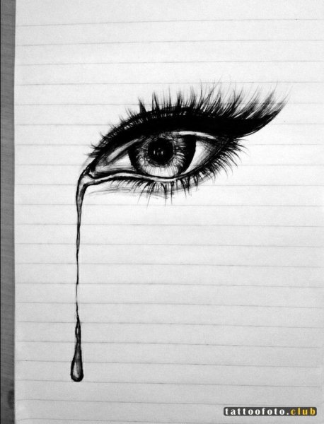 Глаз со слезой эскиз