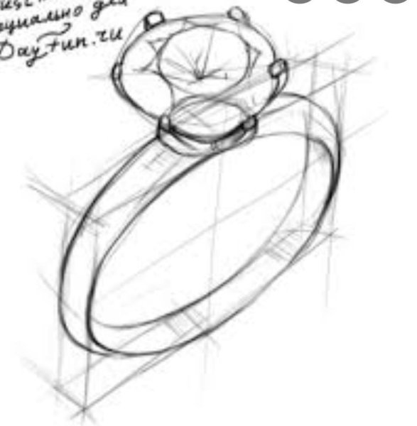 Эскиз кольца карандашом