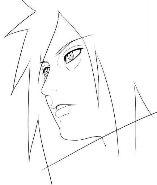 Раскраска аниме Наруто Мадара