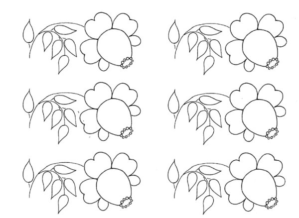 Городецкая роспись цветы раскраска для детей