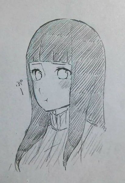 Хината рисунок карандашом