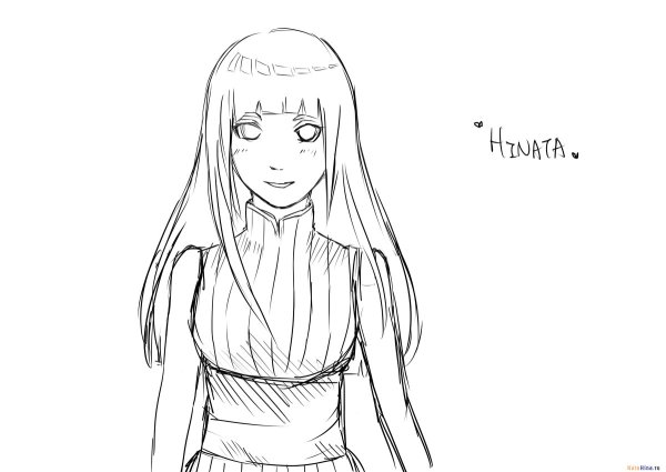 Хината Хьюга раскраска в полный рост