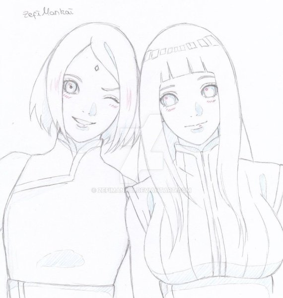 Хината Хьюга для срисовки