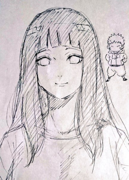 Рисование Хината Хьюга аниме