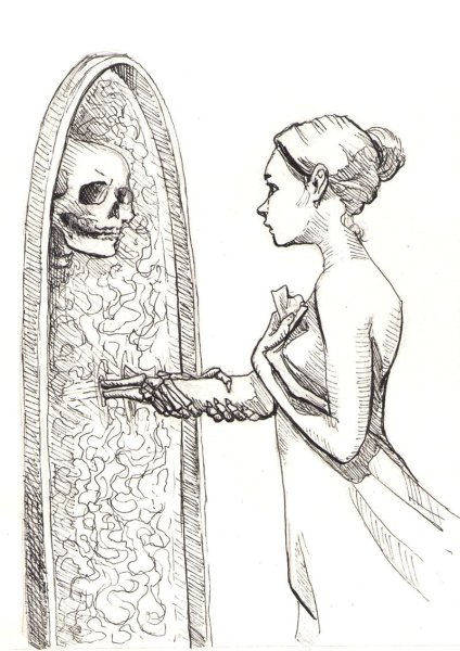 Трафарет зеркала с ручкой