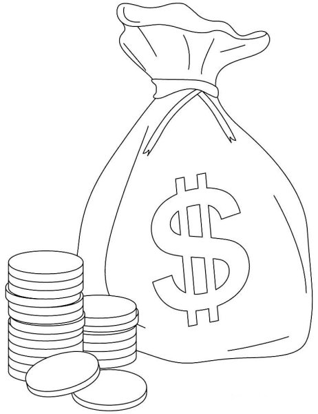 Раскраска денежка