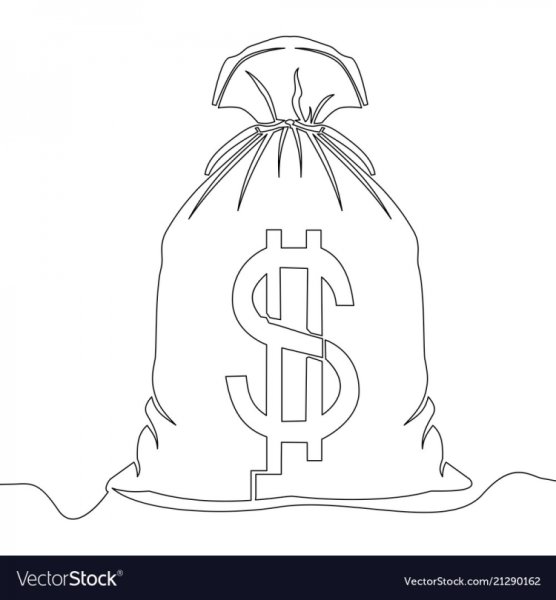 Мешок с деньгами карандашом