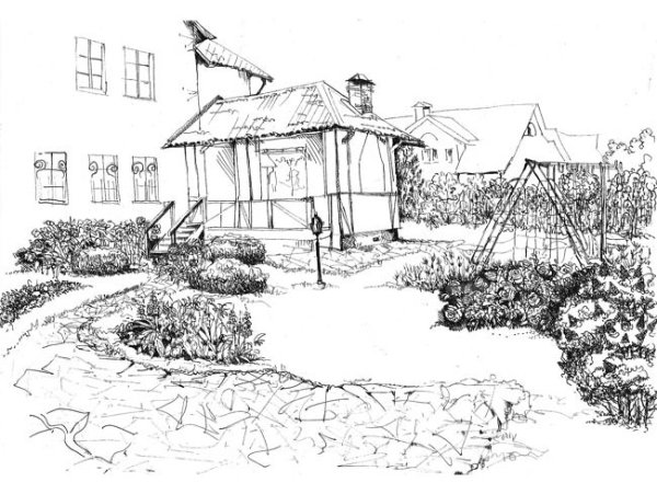 Ландшафт участка рисунок