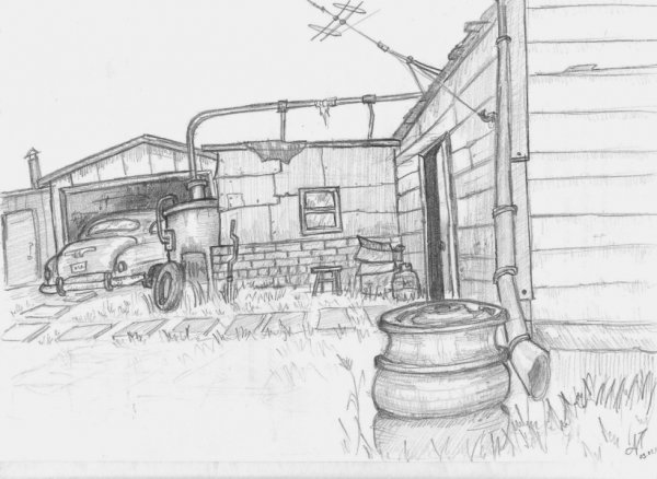 Рисунки двора для срисовки