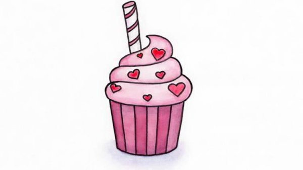 Легкий кексик рисование