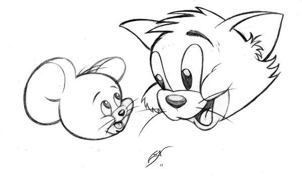 Джерри рисунок карандашом для срисовки