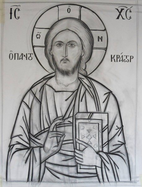 Раскраска Иоанн Креститель крестит Иисус