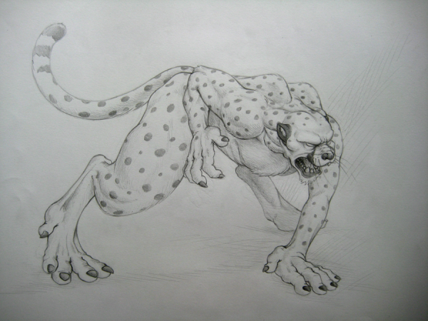 Гепард рисунок карандашом