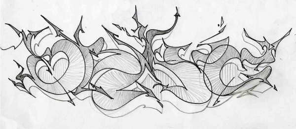 Graffiti на бумаге карандашом