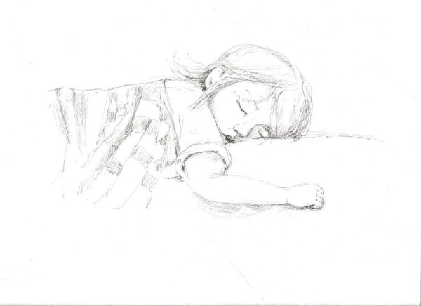 Набросок спящего человека