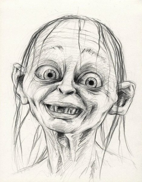 Голлум карандашом портрет