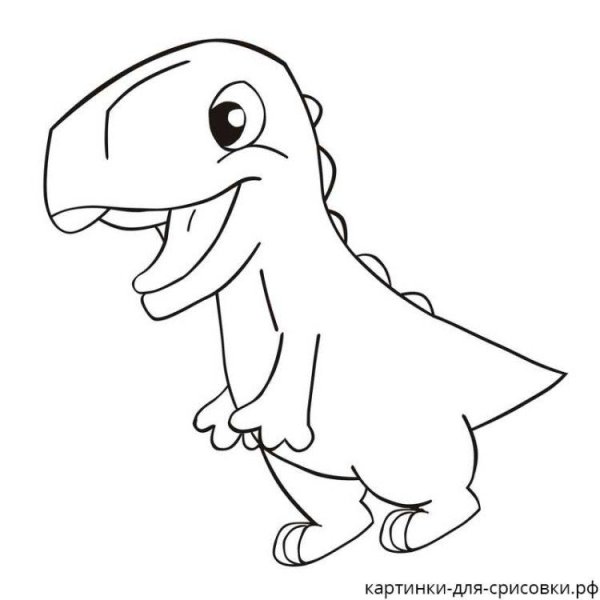 Динозавр рисунок для детей легкий