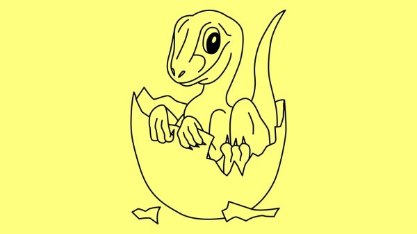 Динозаврики рисунок карандашом легкий