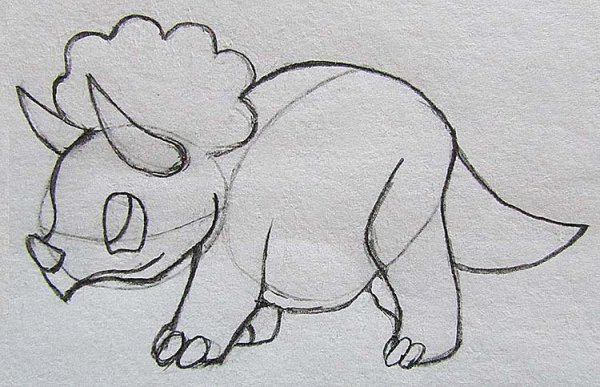 Динозаврики для срисовки карандашом