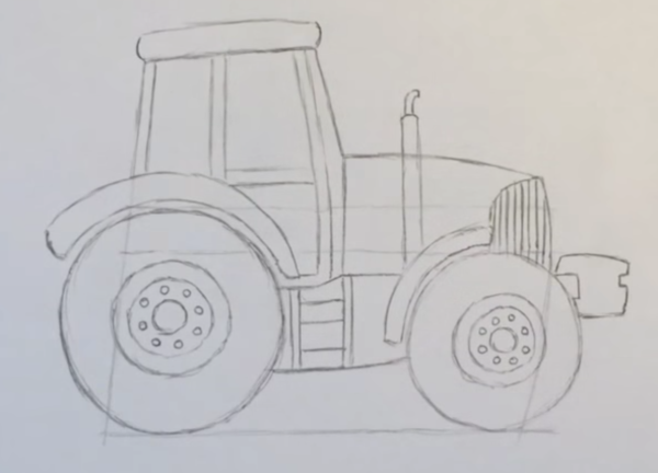Поэтапное рисование трактора