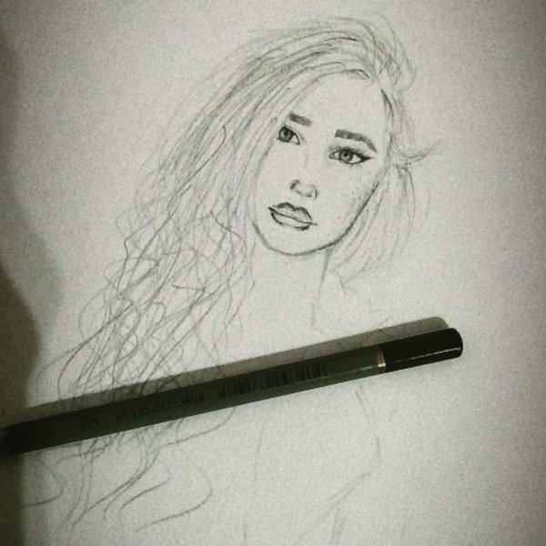 Рисунок ИНСТАСАМКИ карандашом