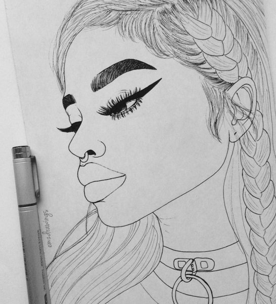 Рисунок девушка с кепкой легкий