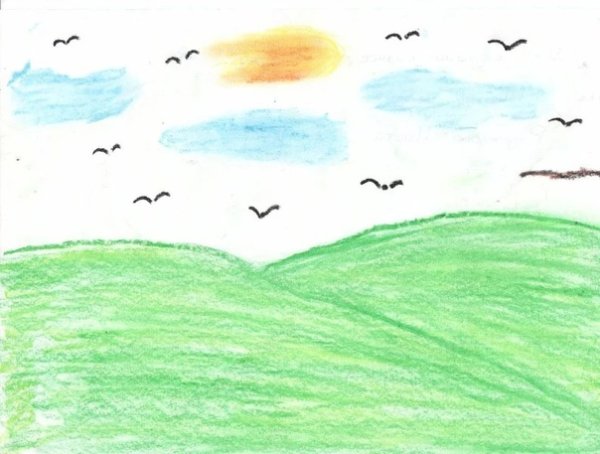 Луг карандашом детский