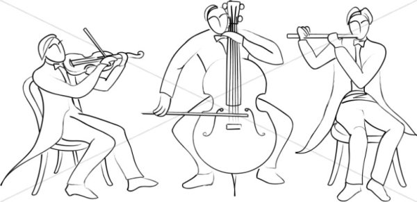 Симфонический оркестр раскраска для детей