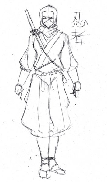 Самурай рисунок карандашом срисовка