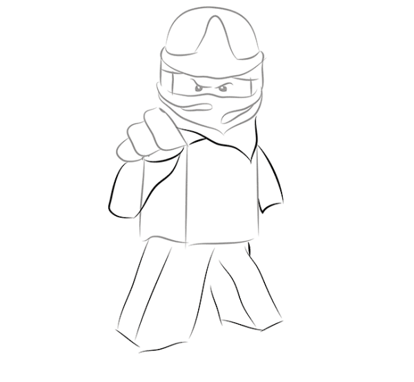 Лего Ниндзяго для срисовки карандашом