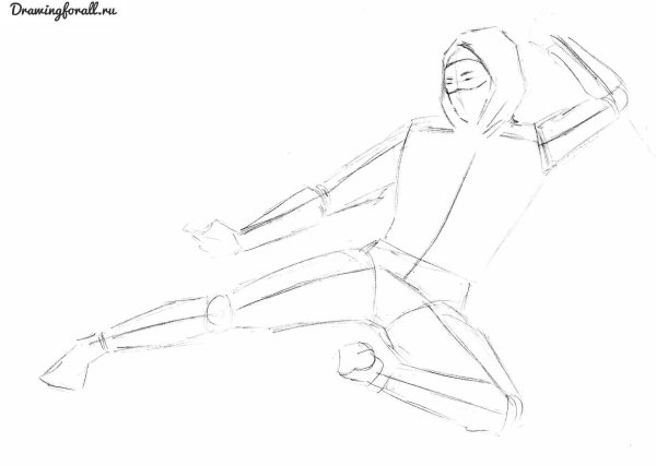 Поэтапное рисование ниндзя