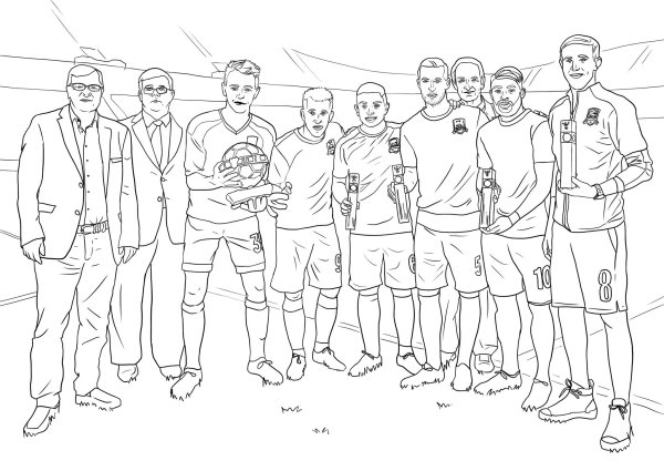 Значок Спартака раскраска