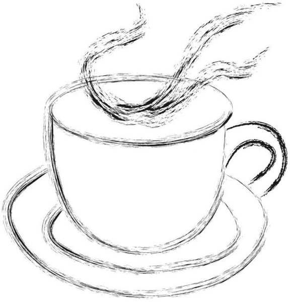 Кружка с чаем набросок