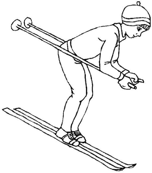 Лыжник раскраска