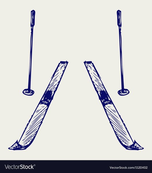 Рисование лыжи