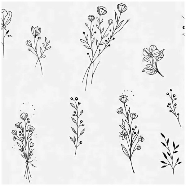 Зарисовка веточка растения