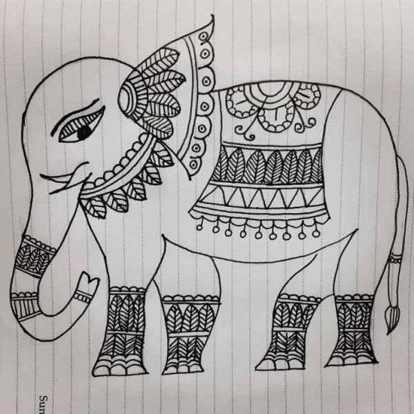 Поэтапное рисование индийского слона