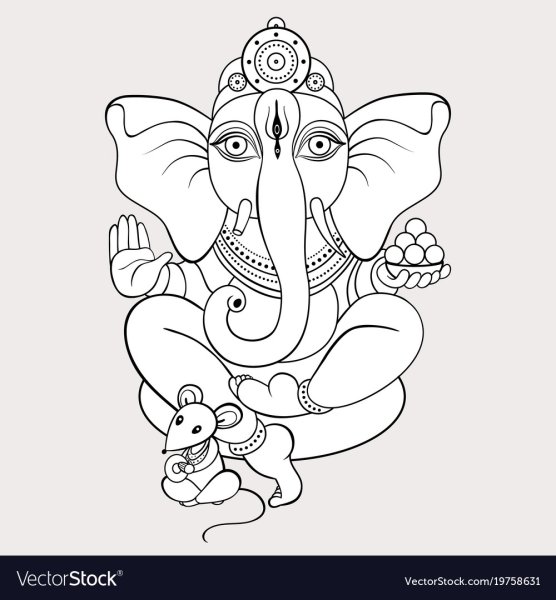 Индийский слон Ганеша вектор