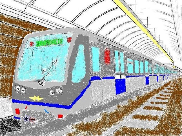 Поезд метро Москва раскраска