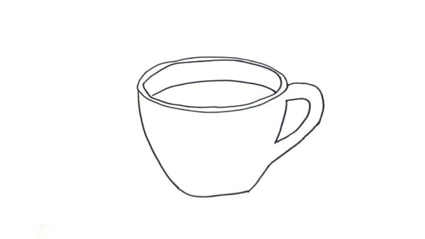 Чашка рисунок простой