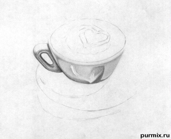Рисунок карандашом для начинающих чашка