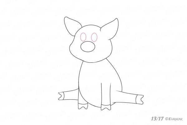 Свинья раскраска легкая