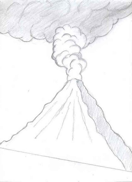 Вулкан карандашом