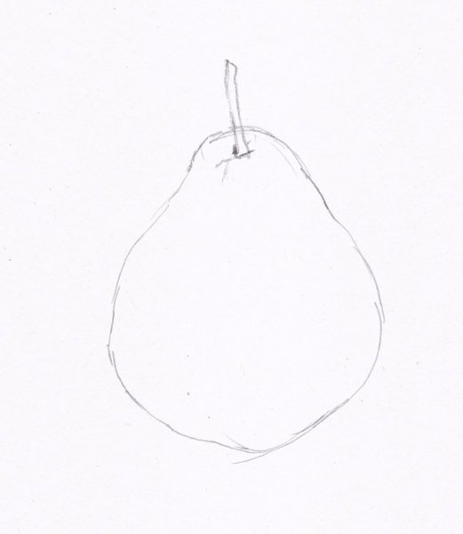 Поэтапное рисование груши карандашом