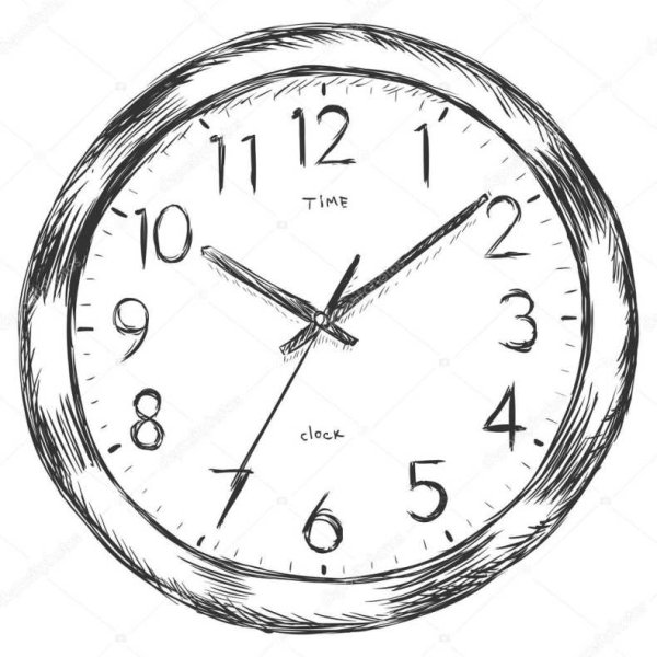 Настенные часы карандашом