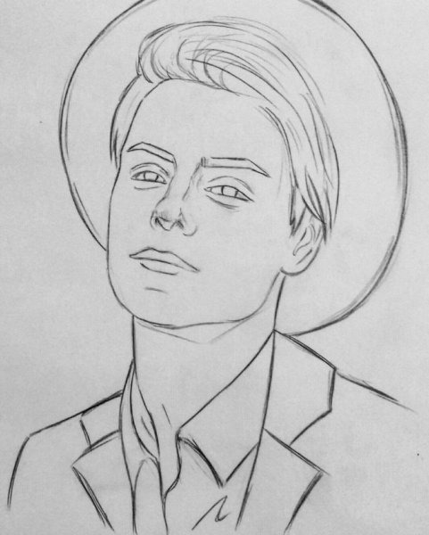 Портрет Германа Томмерааса карандашом