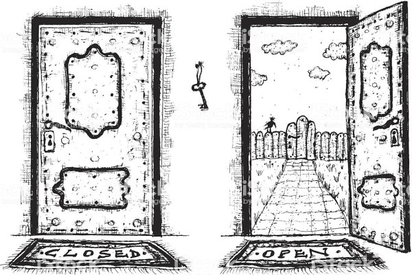 Нарисованная квартирная дверь