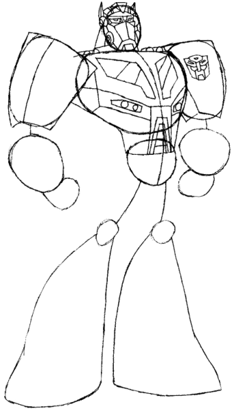 Поэтапное рисование робота трансформера