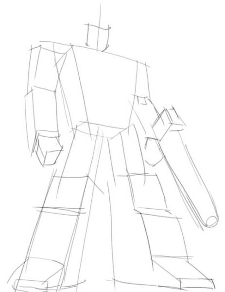 Нарисовать трансформера поэтапно